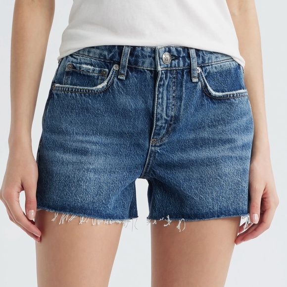 rag & bone - Dre Raw Hem Low Rise Boyfriend Denim Shorts - Picture 1 of 15